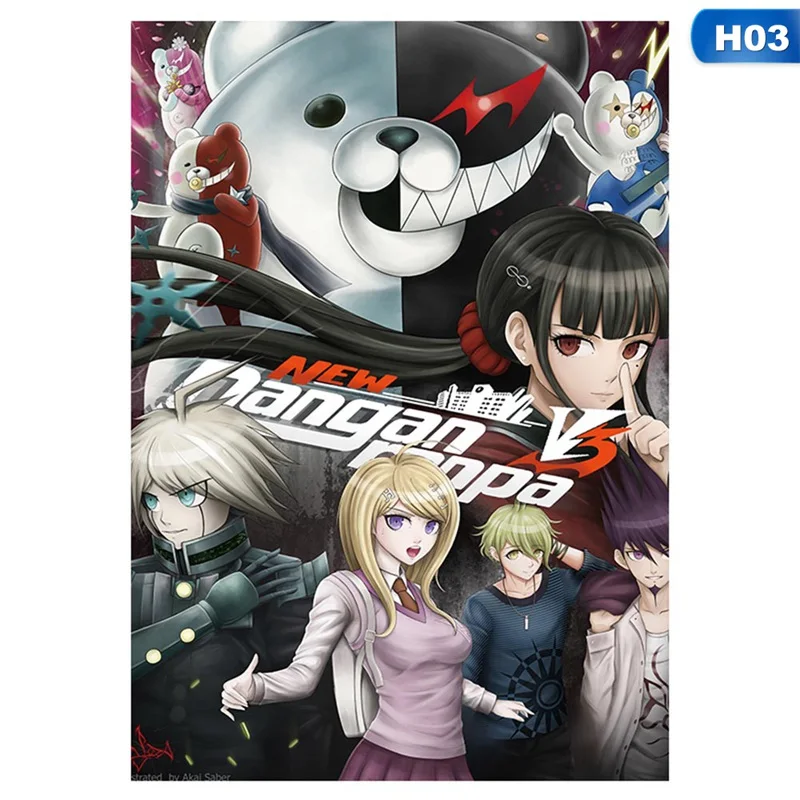 

Japan Anime Danganronpa: Trigger Happy Silk Poster Classic Home Decor Japanese Anime Retro Poster Wall Art Painting Room Decor