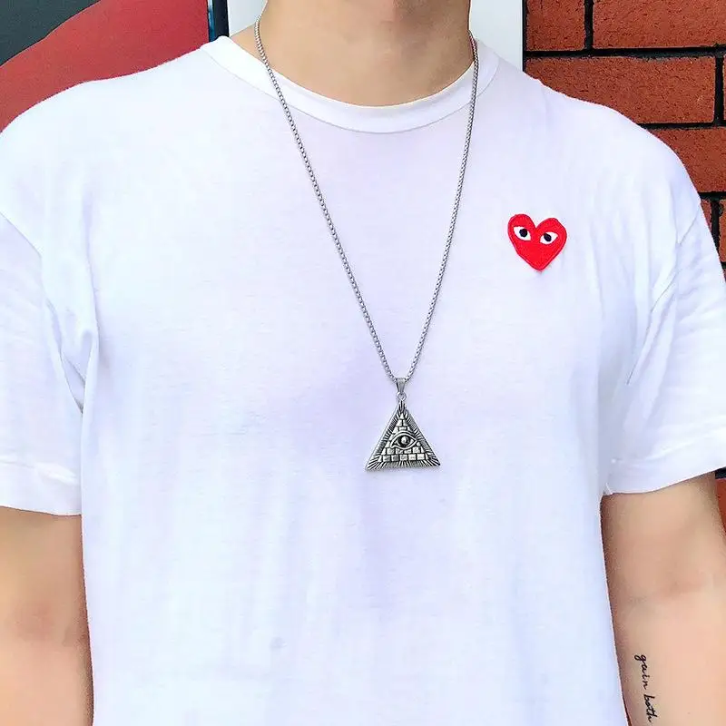 

Eye of Horus, Eye of God Necklace Men's Triangle Jewelry Gift