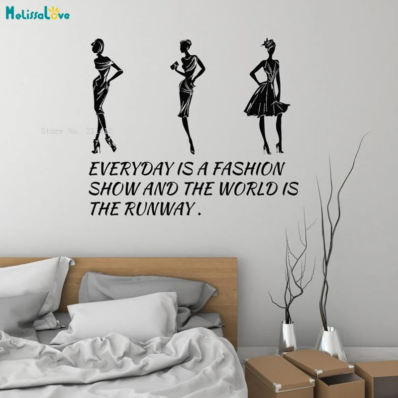Fashion Quote Vinyl Wall Decal Woman Girl Beauty Salon Stickers Window Glass Removable Word Murals YT2565 | Дом и сад