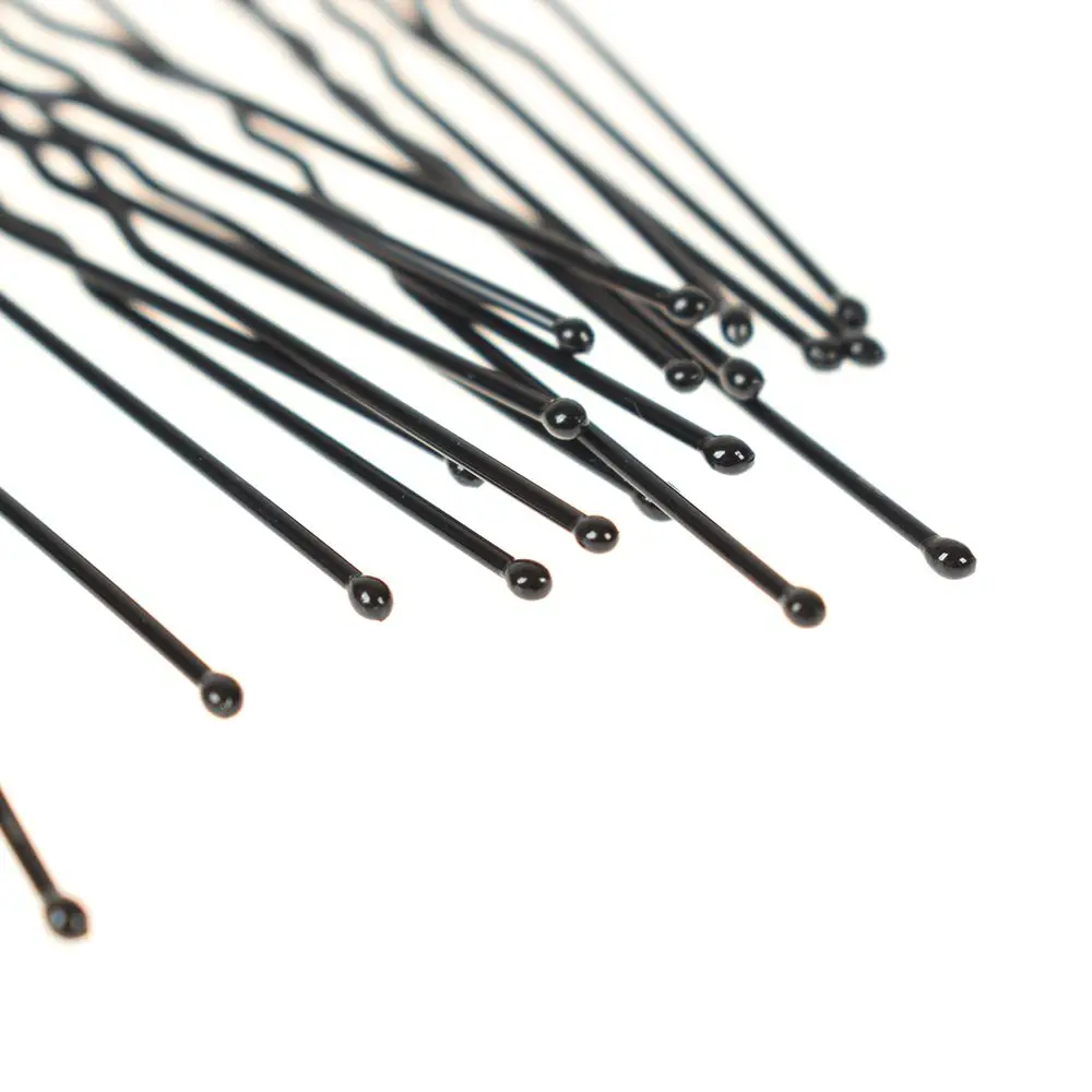 50 шт. 6 см u образная заколка для волос салона Черный Плетеный инструмент Прямая