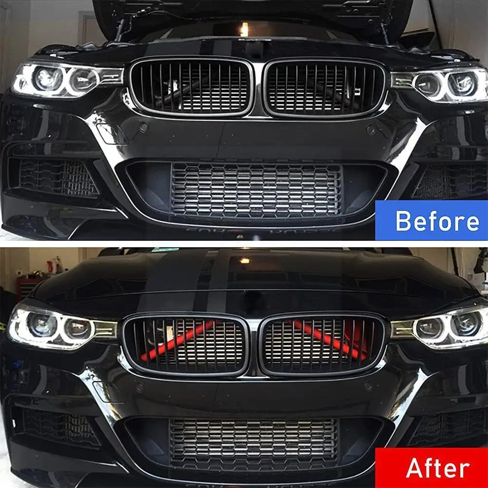 

Middle Mesh Nose Hair Water Tank Tube Decorative Strip Car Sport Styling Decoration Accessories Sticker For BMW I7K0