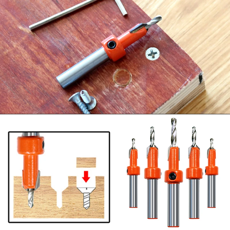 

1PC Step Drill Taper Hole Tapping Screw Alloy drill bit DIY Supplies Head Shank Woodworking tools Countersink Installation