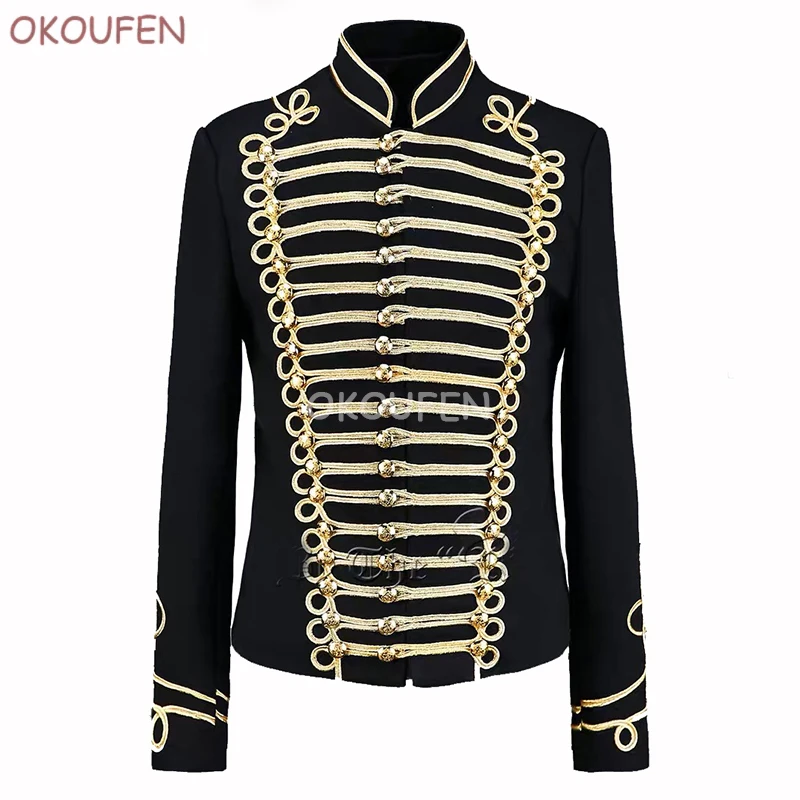 

Catwalk short fashion tide stage men's self-cultivation performance coat autumn and winter personality star style men's coat