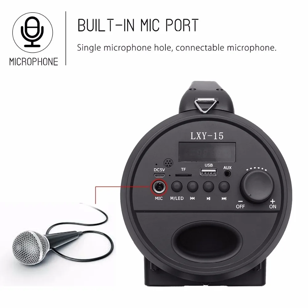 Ремешок мигающий Bluetooth динамик дистанционное управление портативный открытый Bluetooth карта Микрофон Динамик баррель звук HIFI бас