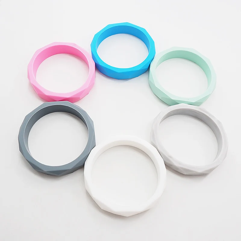 Chenkai 10 шт. BPA Бесплатный DIY силиконовый Прорезыватель для зубов браслет детский браслет зубное кольцо для ребенка сенсорная соска Жевательная Подвеска для игрушки подарок
