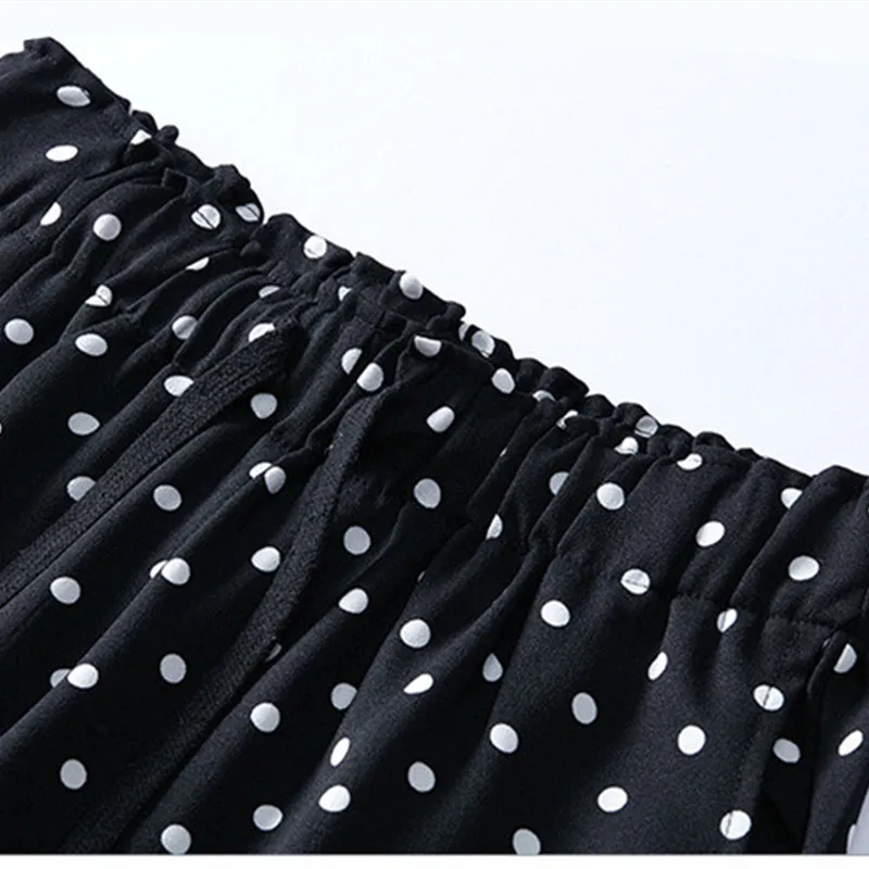 Летние шифоновые шаровары больших размеров брюки в Вертикальную Полоску с