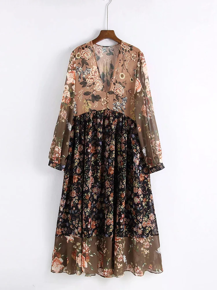 Простое модное осенне зимнее женское платье в европейском и американском стиле