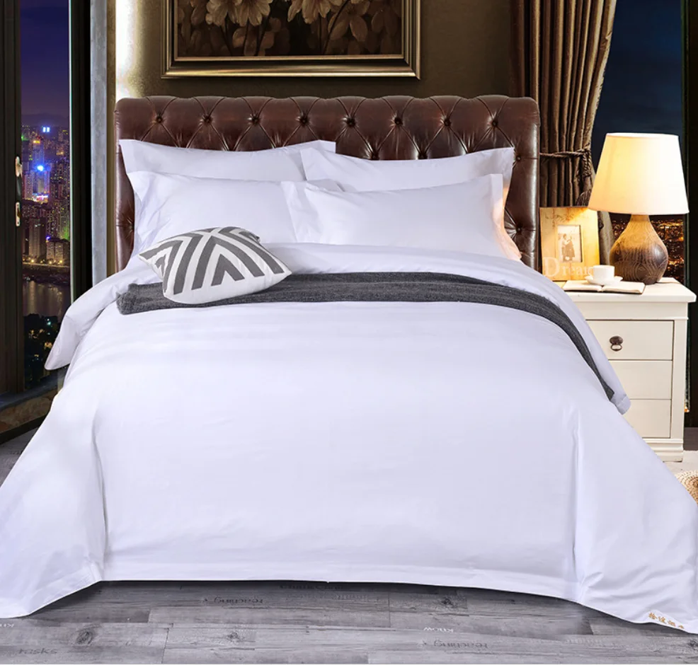 100% хлопок отель: пододеяльник простынь наволочки для подушек 4 предмета белого
