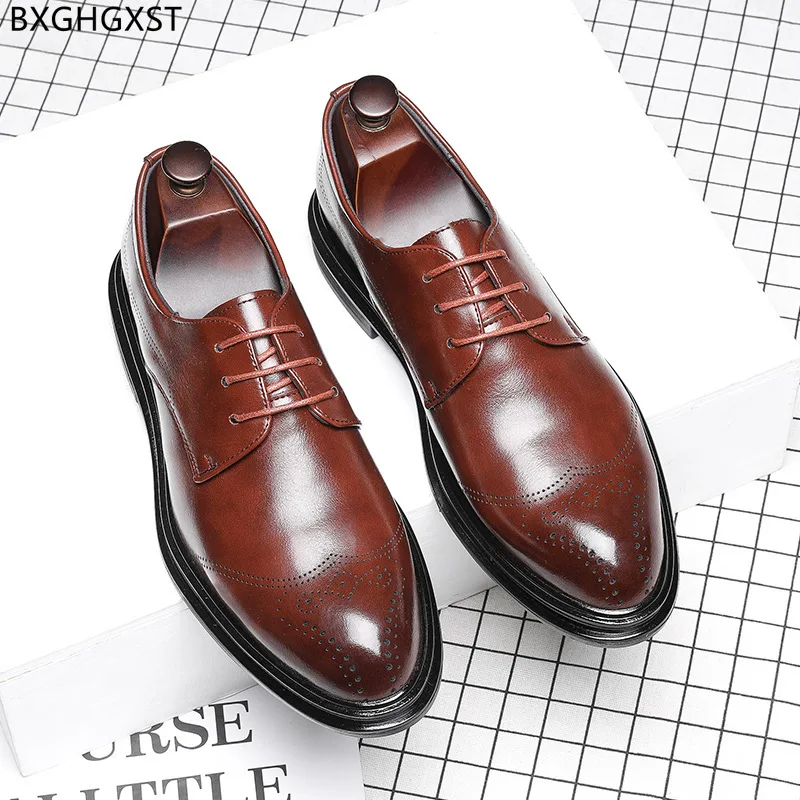

Brown Oxford Shoes for Men 2023 Designer Black Men Dress Shoes Leather Formal Office Shoes Men Zapatos De Hombre Chaussure Homme