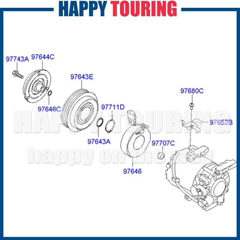 Автомобильный Компрессор переменного тока A/C для Hyundai ELANTRA 1 6 GAMMA DOHC 2011- 977013X500