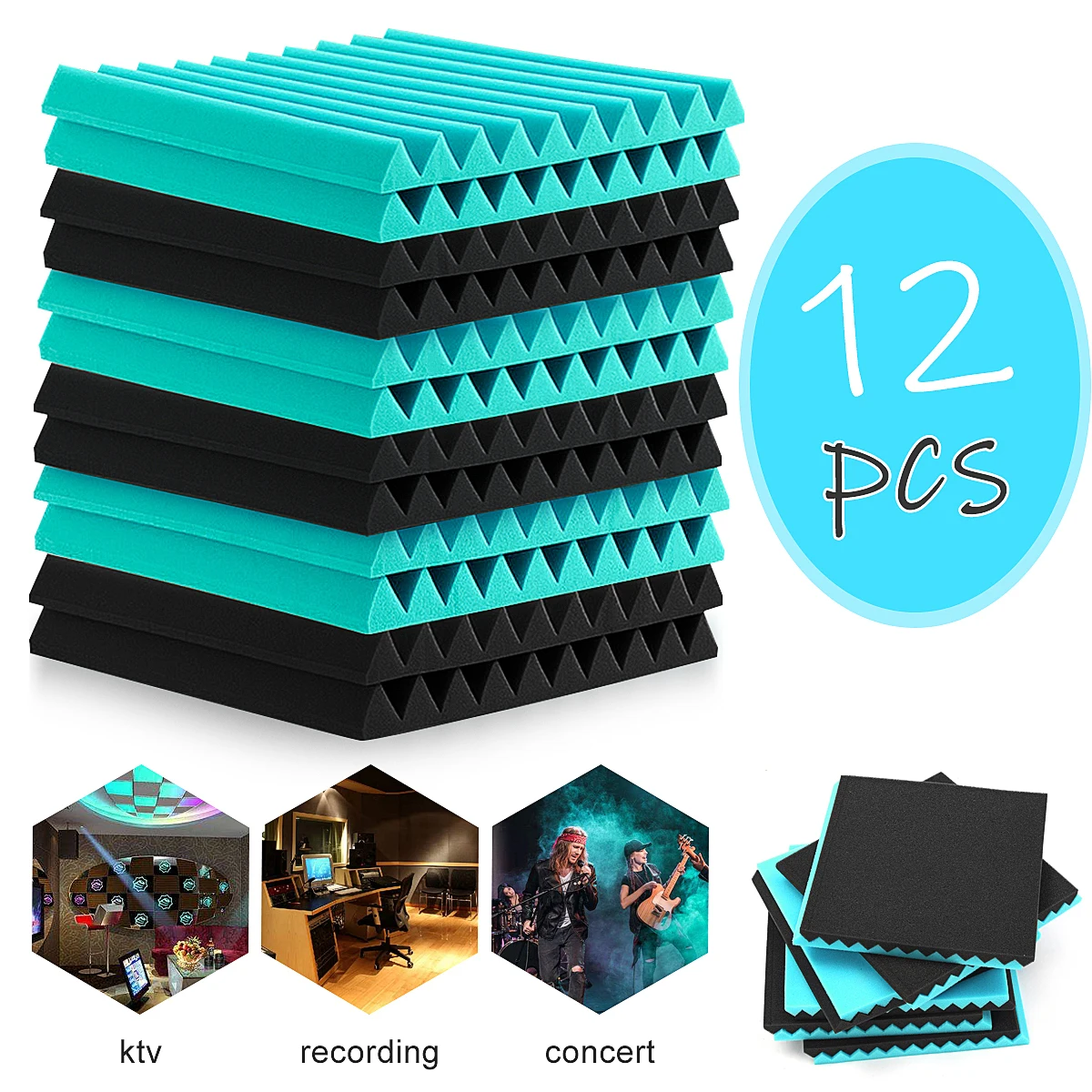 12 шт. Звукоизоляционная акустическая студийная пена KTV звуковая абстракция