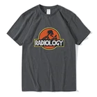 Рубашка унисекс из хлопка с изображением скелета, радиологии, медицинской силы, рентгена, забавная Мужская футболка с коротким рукавом для Юрского периода