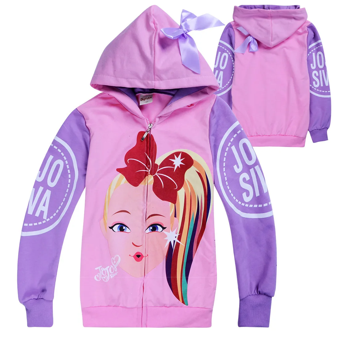 JOJO Siwa/2020 хлопковые толстовки с капюшоном и длинными рукавами для девочек куртки