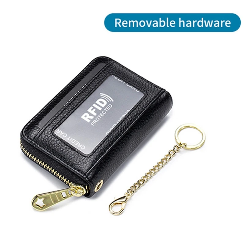 

PU Leather Credit Card Wallet RFID Zipper Pocket Coin Purse Case Pouch Holder