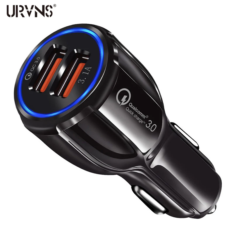 

URVNS 18W 3.1A Car Charger Quick Charge 3.0 Universal Dual USB 30W Fast Charging QC For iPhone Samsung Xiaomi Mobile Phone