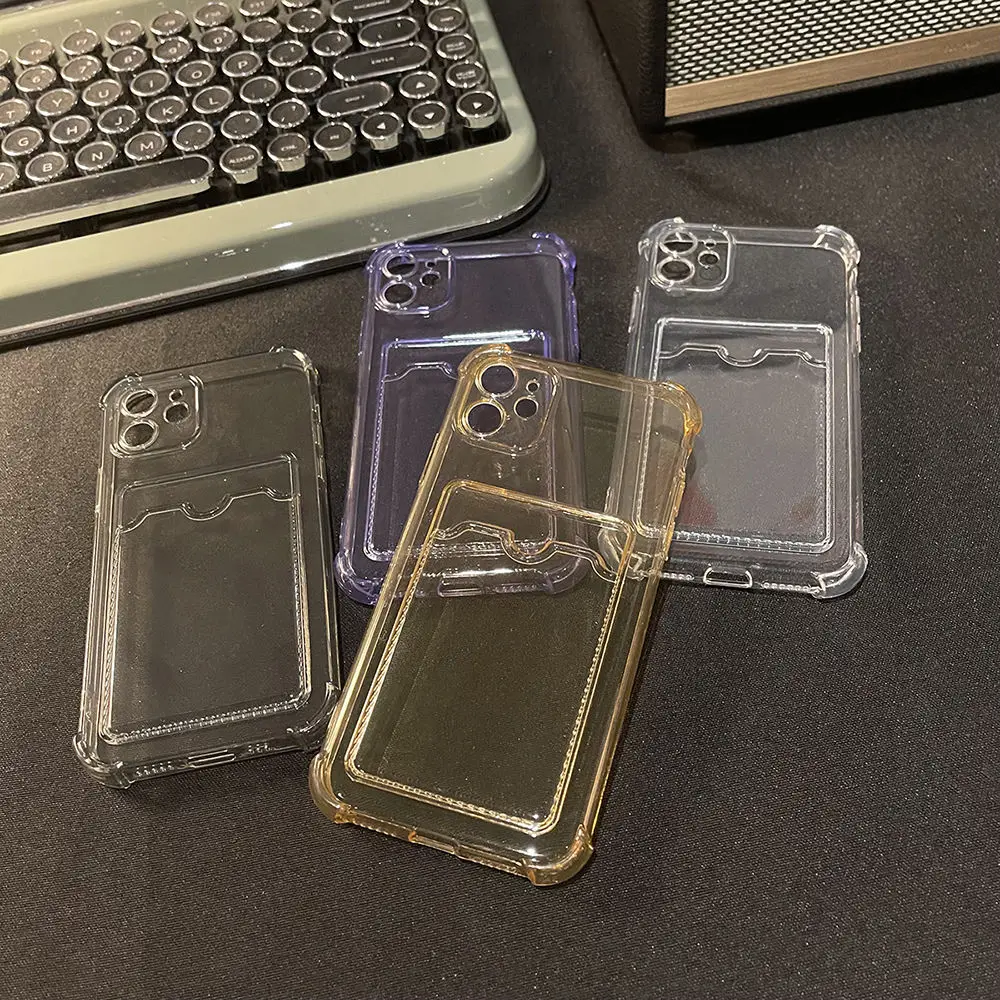 

Transparent Case For iPhone 12 11 Pro Max XR 6s 7 8 Plus Soft Card Cover For iPhone X Xs Phonee Cases Shockproof Coque