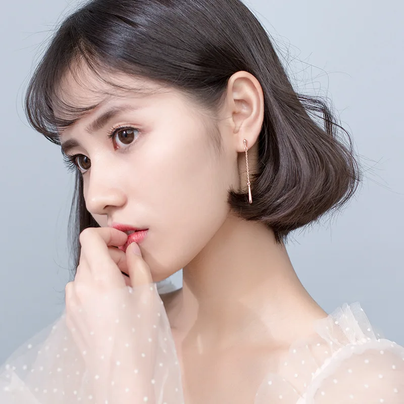 Женские серьги-подвески в виде капли из серебра 925 пробы | Украшения и аксессуары