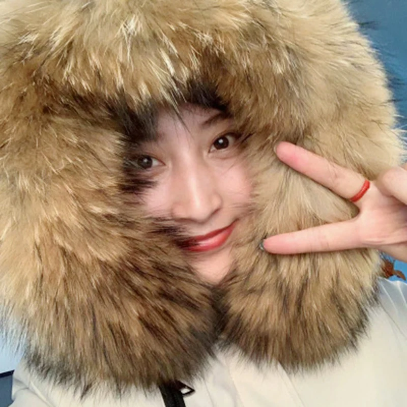 Воротник из натурального меха лисы зимний воротник 60/70/75 см отделка аксессуары