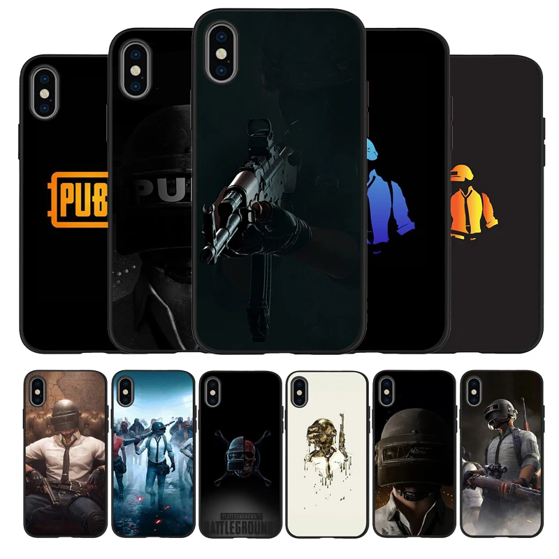 PUBG игры Черный силиконовый чехол для мобильного телефона iPhone 12 XR XS Макс 5 5S SE 2020 6 6S
