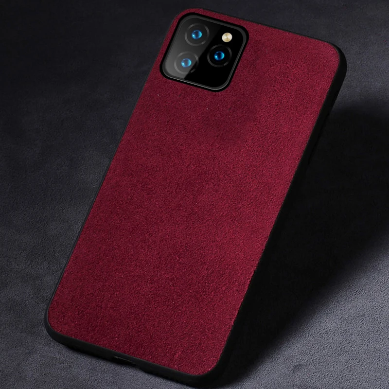 Бордовый Чехол из натуральной кожи для iphone 11 pro max, оригинальная Противоударная задняя крышка, чехол для iphone 11, чехол xr xs max 7 8 plus, fundas - Цвет: Бордовый
