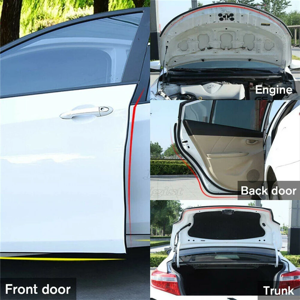 

20m Car Door Seal Strips Sticker B Shape Weatherstrip Rubber Seals Sound Insulation Sealing Strip Automobiles Interior Accessory