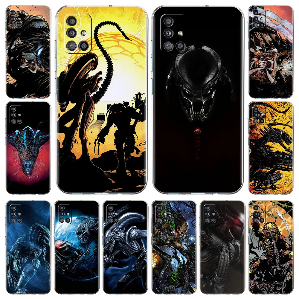 

A-Aliens-P-Predator Phone Case For Samsung Galaxy A51 A71 A21S A12 A11 A31 A41 A52 A32 5G A72 A01 A02S Soft Silicone Clear Cover