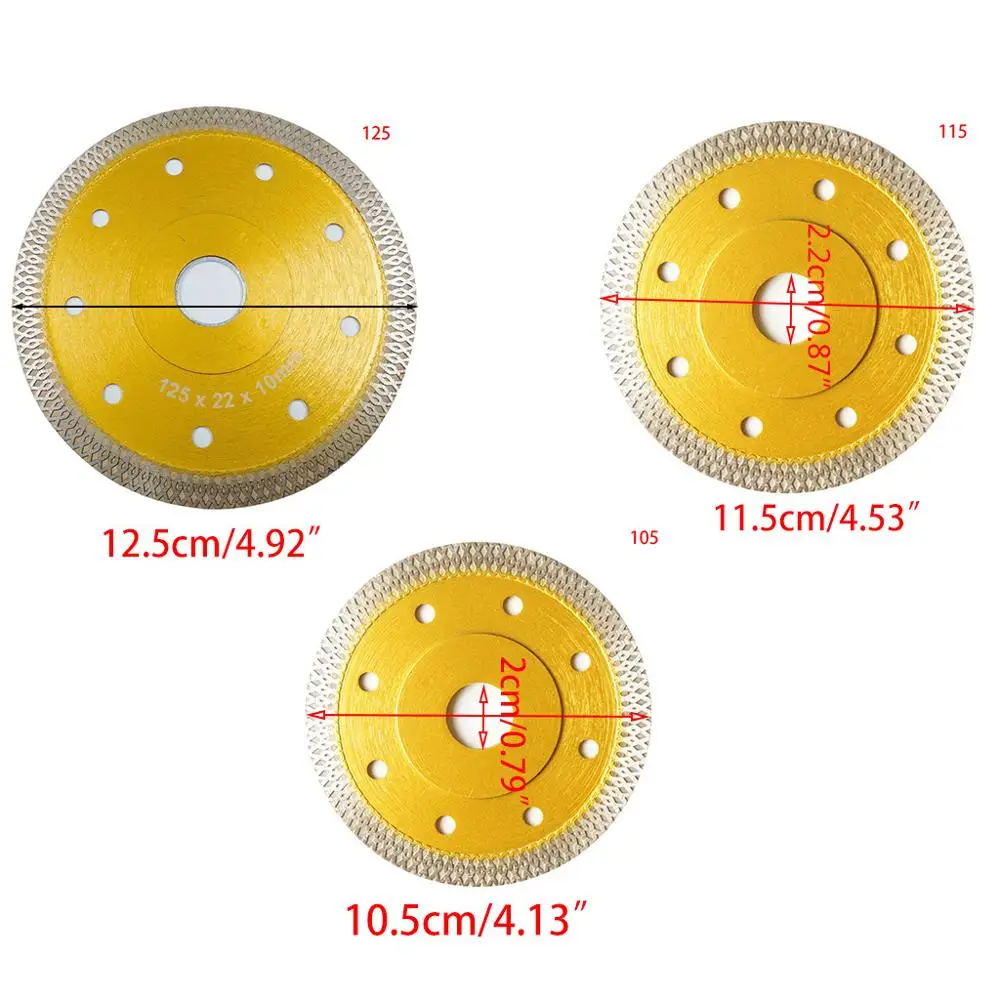 105/115 мм/125 мм золотистое керамическое дисковое лезвие для пилы тонкое алмазное