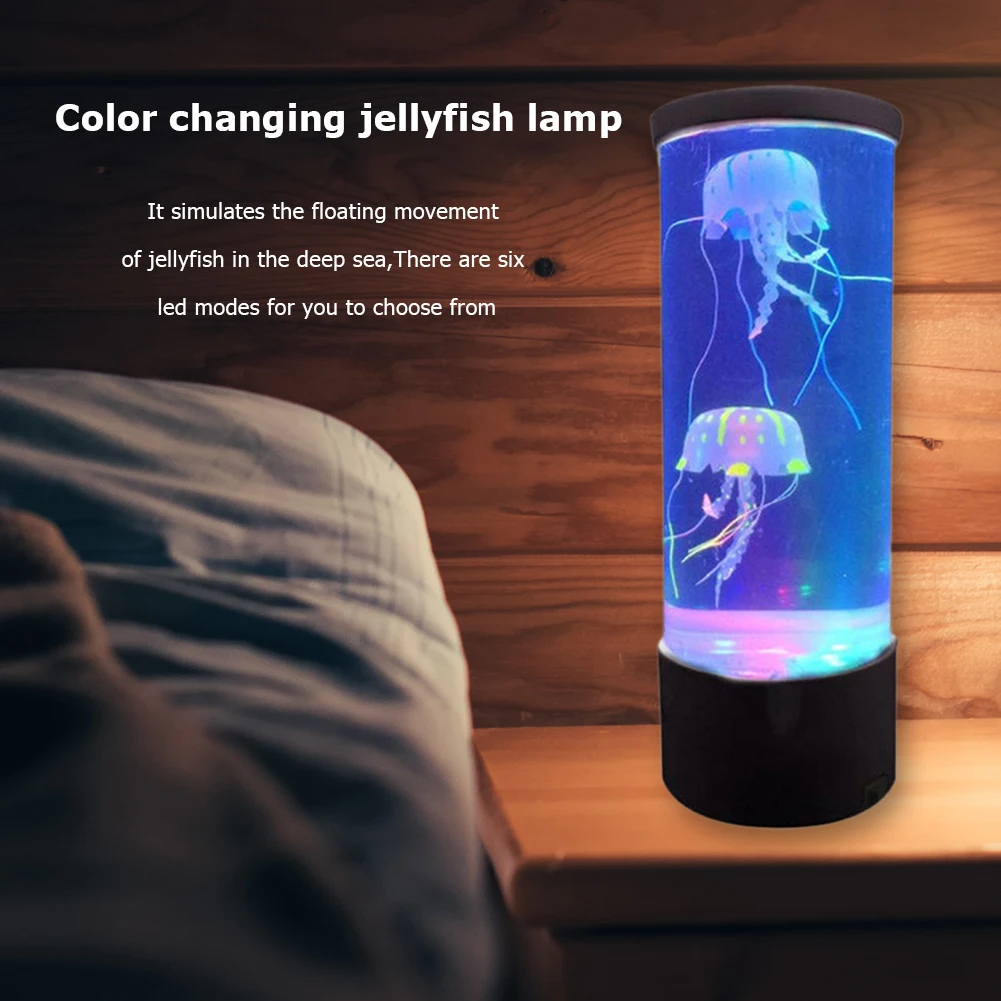 

Sleeping Light Bedroom Bedside Table Lamp Bedside Table Jellyfish Lamp Aquarium LED Tank Desktop Night Light for Aquarium