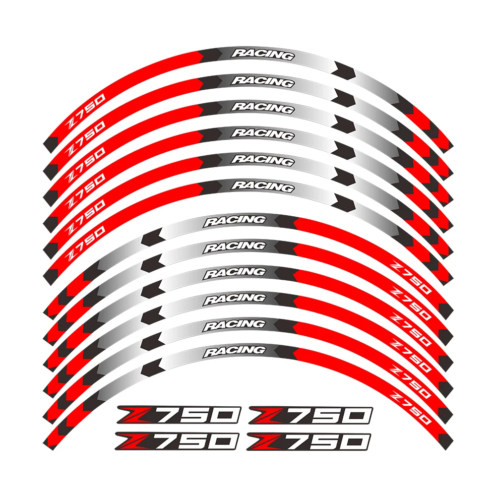 

New Hot sell Motorcycle 17 inch Wheel Decal Reflective Stickers Rim Stapes For Kawasaki Z750 Z 750
