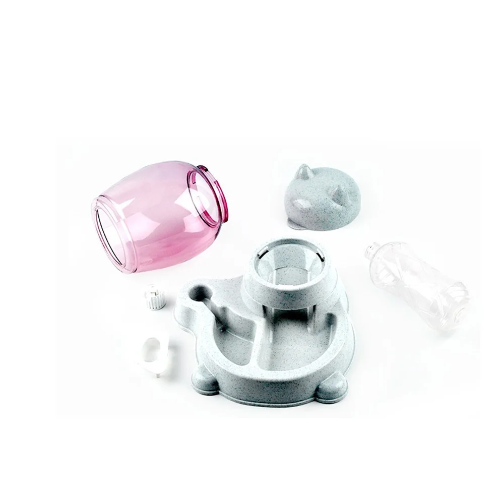 

Automatic Pet Feeder Cat Dog Large Food Dispenser Bottled Grain Storage Bucket &Water Fountain Drink Bowl Dish Double Bowl Set