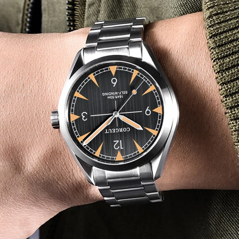 

Corgeut 41mm Male clock Miyota Automatic relogio masculino full steel Mechanical Sapphire Glass men wristwatch