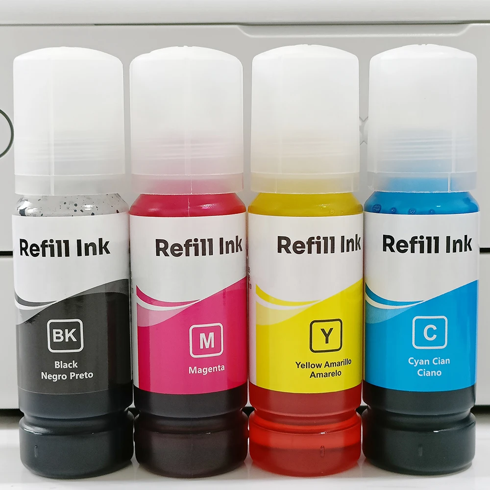 Realcolor 70 ML Premuim Inkjet Printer Ink C M Y K Refill Ink Kit Replacement Special Dye Ink For EcoTank ET L3110