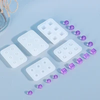 1pcs ball square cube beads mold bead with hole casting resin mold for beads making silicone mould
