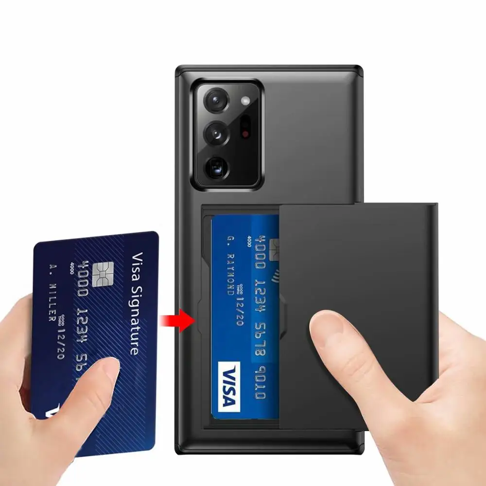 

Armor Shockproof Case For Samsung Galaxy Note 20 Ultra S21 Plus S22 Wallet Card Slots Cover A52 A72 A12 S10 S9 S20 FE 5G Case