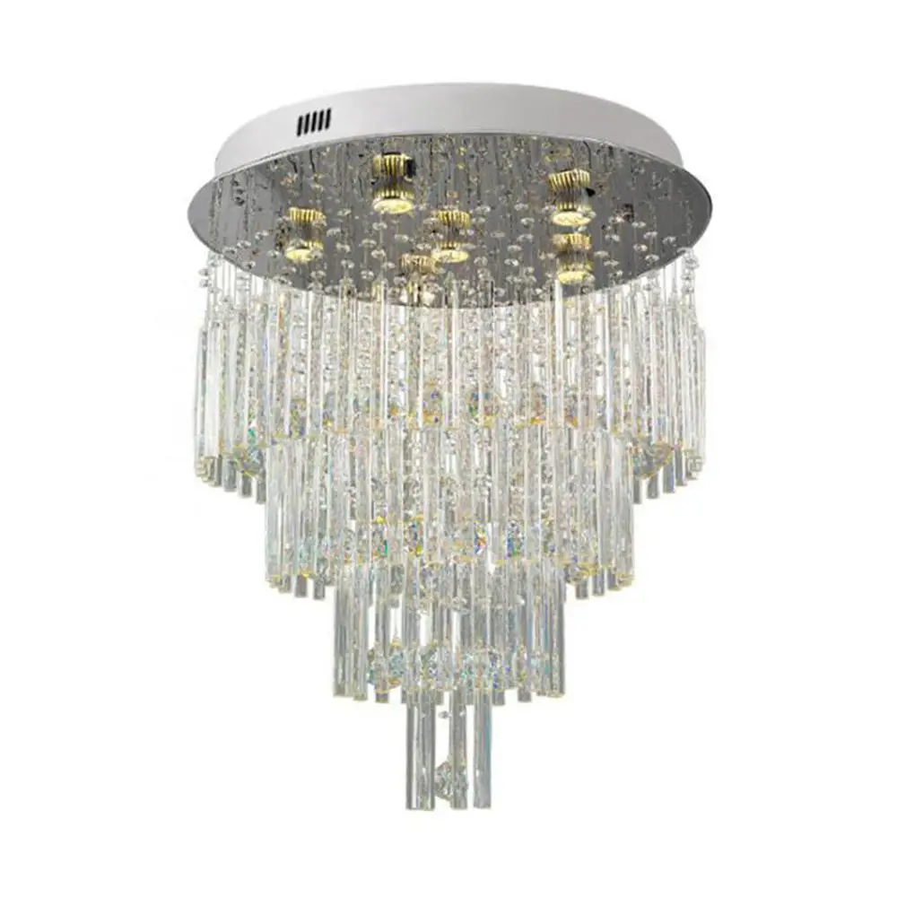 

D60*H70cm Crystal Chandelier Modern Flush Mount Ceiling Light Fixture for Closet Hallway Foyer Entrance,Crystal ring lamp