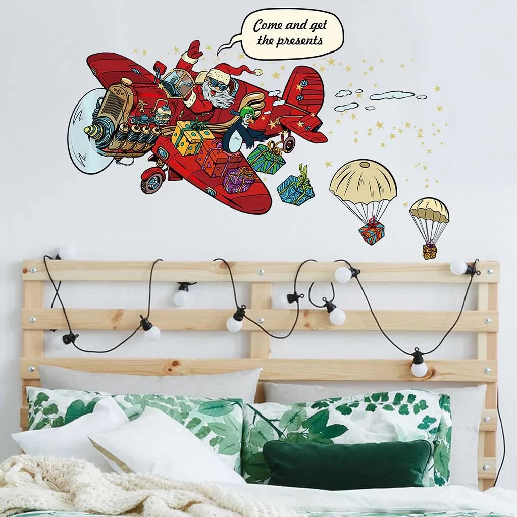 Веселый Рождественский фон наклейки на стену виниловые художественные стены