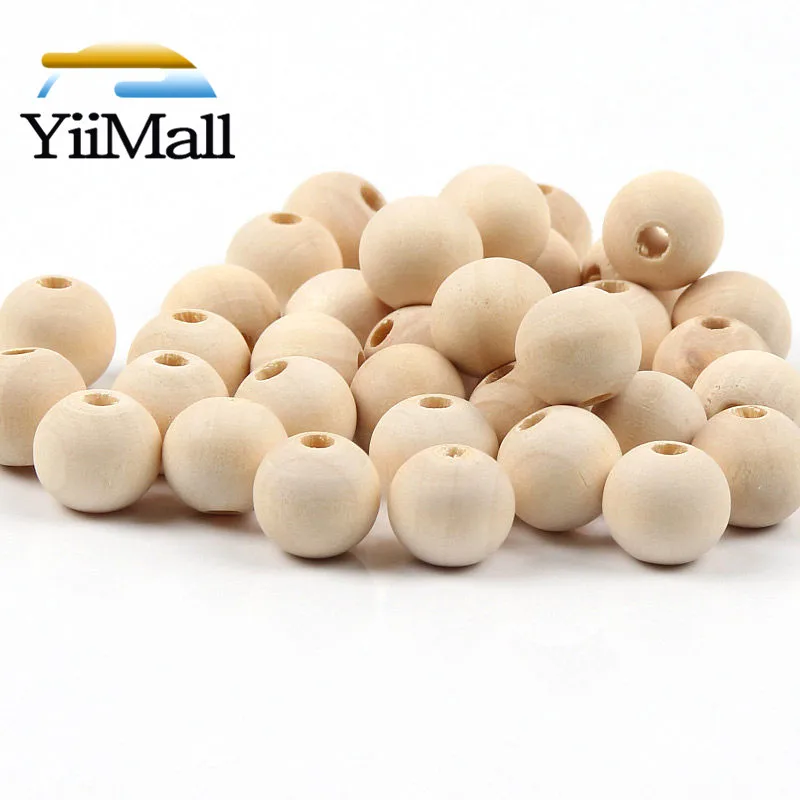 Круглые бусины из натурального дерева 4-50 мм незакрепленные деревянные для