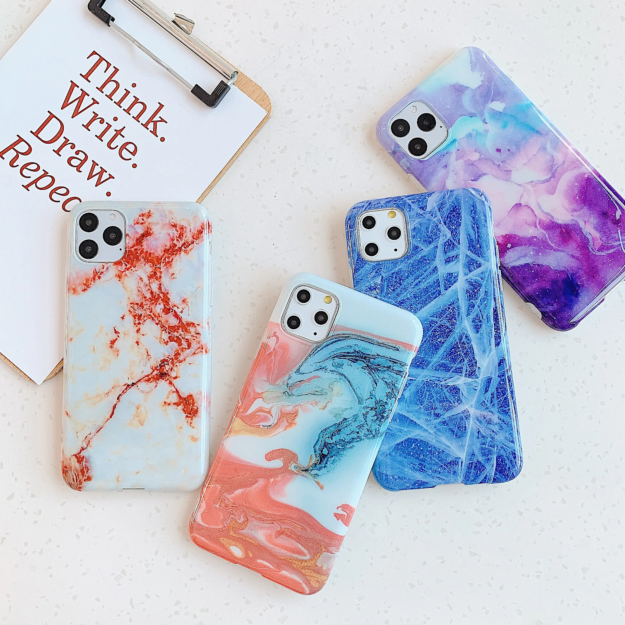 

Marble Phone Case For iPhone 11 Pro Max X XR Xs Max Glossy Marble Soft TPU Back Texture Cover Case For iPhone 6 6s 7 8 Plus