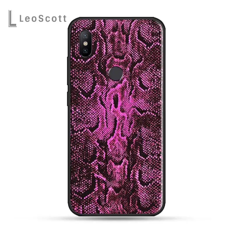 

Leopard Print Pattern Snakeskin luxury Anti-fall Phone Case funda For Xiaomi Redmi note 7 8 9 t k30 max3 9 s 10 pro lite