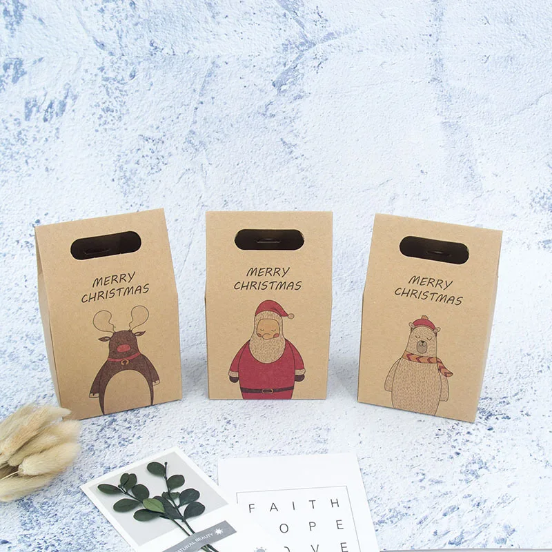 5 шт. Подарочный пакет для рождественской вечеринки крафт бумажный упаковочная