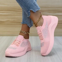 womens sneakers vulcanized shoes breathable knitted casual women socks shoes ladies lace up flats female outdoor running