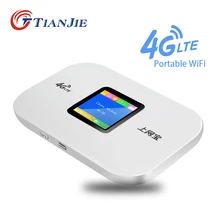 TIANJIE 4G LTE Router Cat4 150Mbps WiFi Modem Moblie Pocket Wireless Hotspot For Car Home With Sim Card Slot