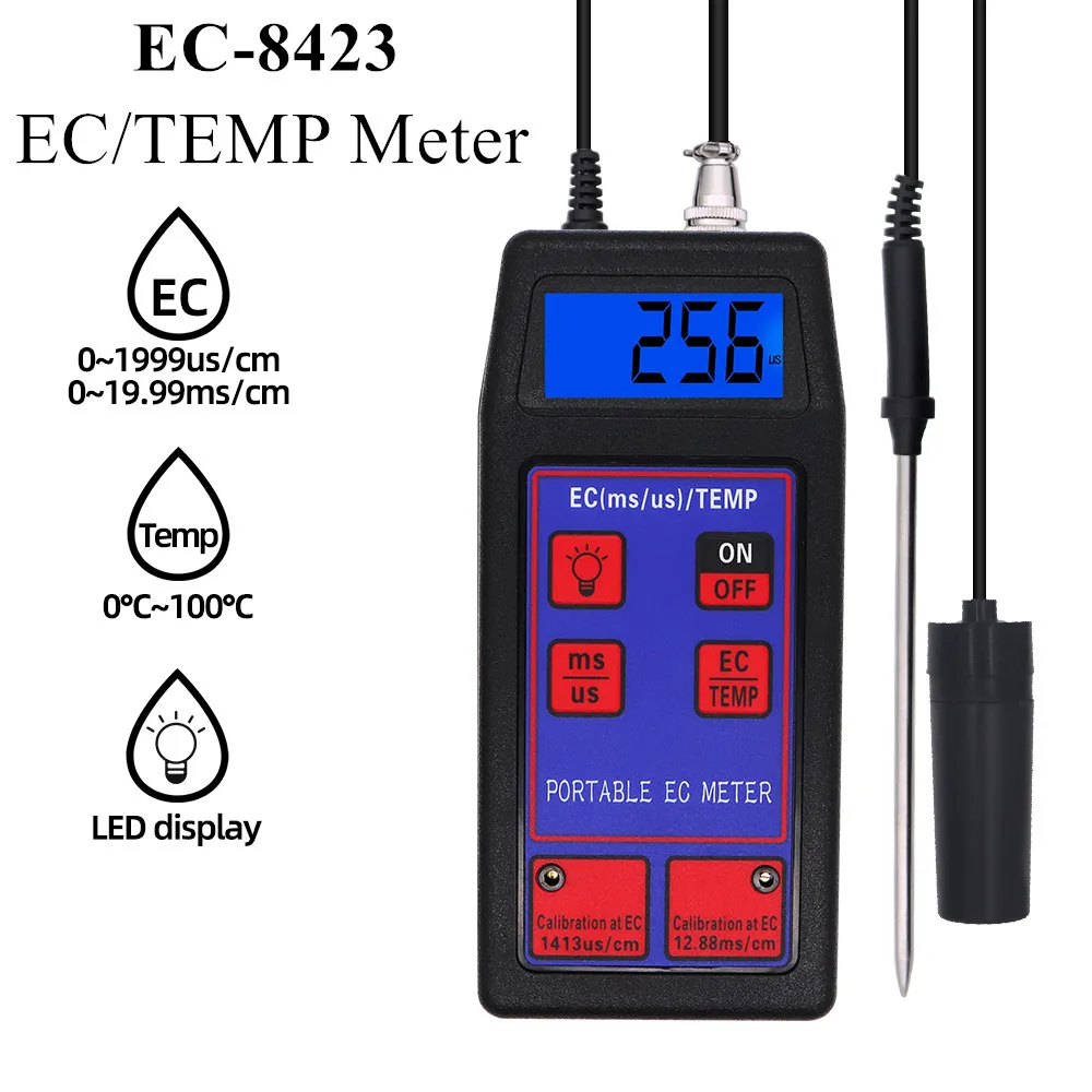 EC 8423 EC/TEMP метр высокое качество 2 в 1 EC/тестер температуры водонепроницаемый