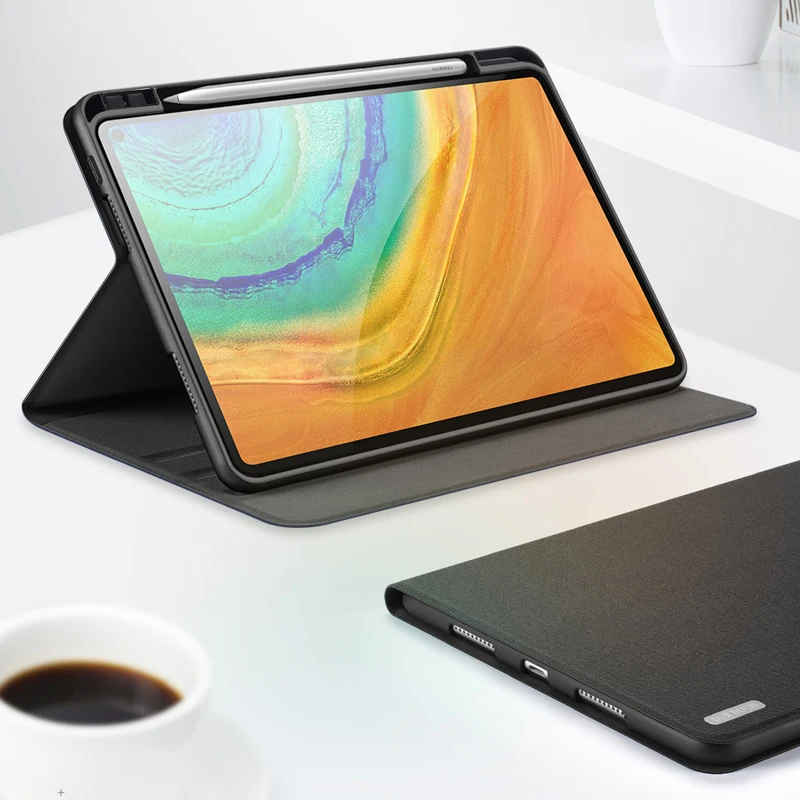 

Кожаный чехол с откидной крышкой для планшета Huawei MatePad Pro 10,8 дюйма 2021 дюйма с держателем для карандашей Dux Ducis чехол тройного сложения