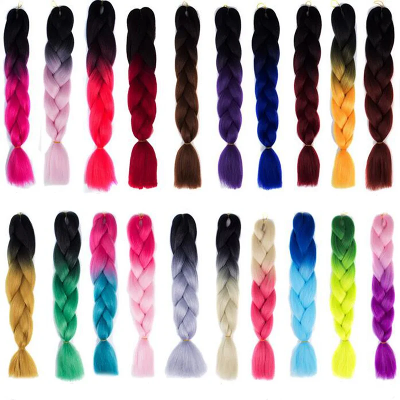 1 шт. красочной химической Волокно крупные косы Искусственные парики Африки