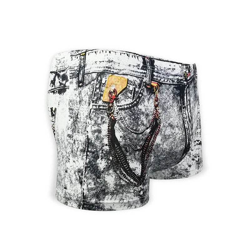 Распродажа-джинсовое нижнее белье сексуальные джинсовые шорты боксеры мужские