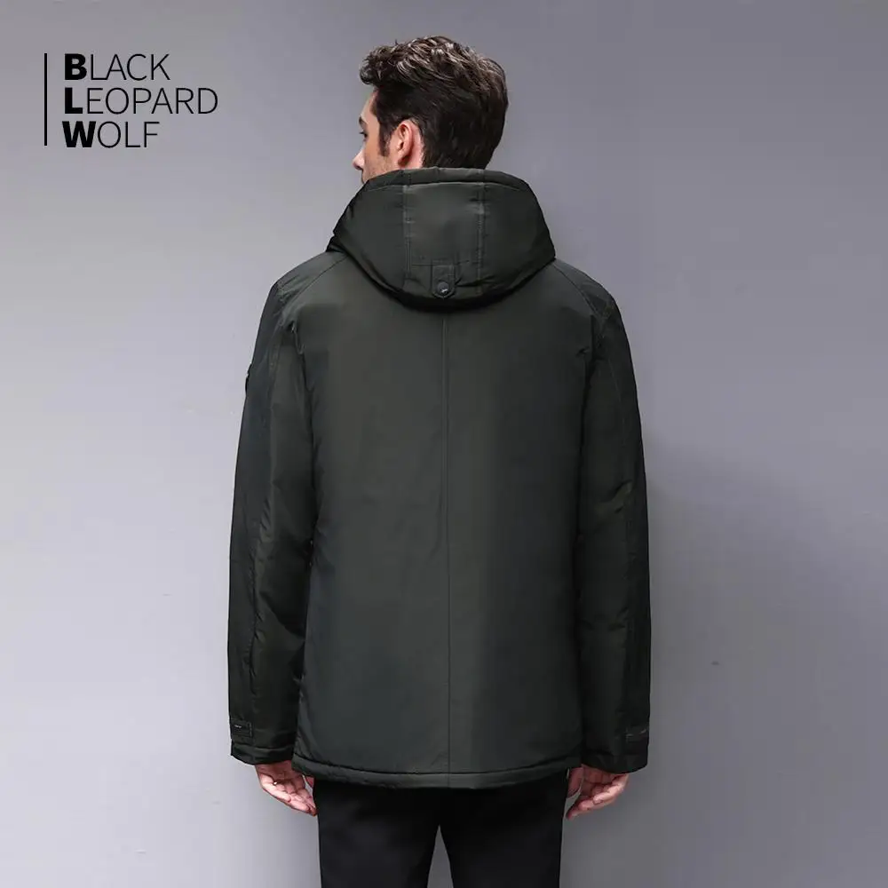 Blackleopardwolf Мужской пуховик зимние мужские куртки и пальто со съемным мехом зимние парки BL-986
