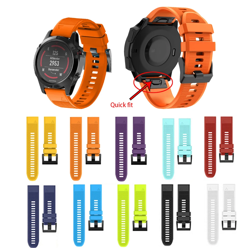 

Ремешок силиконовый быстросъемный для Garmin Fenix 6 6X 6S Pro, 20/22/26 мм