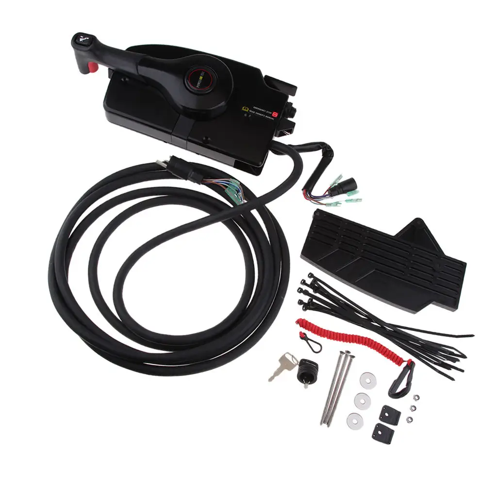 

Outboard Motor Side Mount Remote Control Boxt Push Open for Mercury Outboard Engine with 15ft Harness - 703-48207