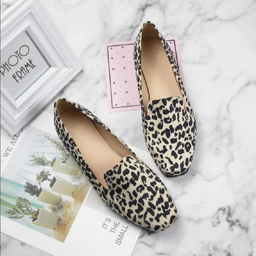 Женские лоферы на плоской подошве винтажные балетки из флока с квадратным носком